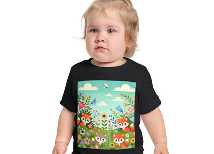 Fox Cubs in Bloom Baby Short Sleeve T-Shirt