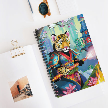 Cyberpunk Leopard Spiral Notebook - Ruled Line