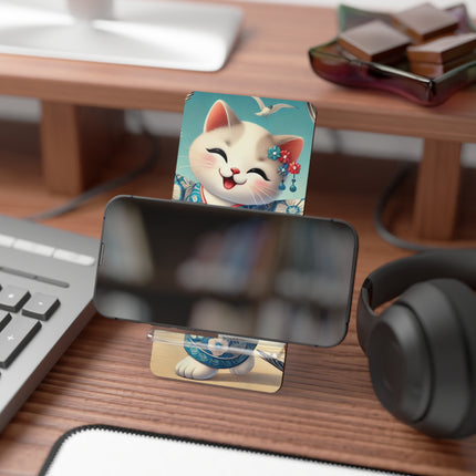 Geisha Kitten by the Seaside Mobile Display Stand for Smartphones