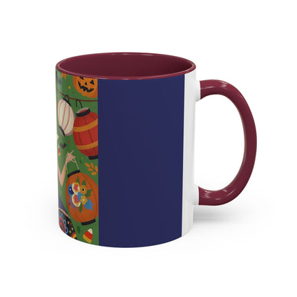 🏮🎃 The Lady Of Halloween Lanterns Colorful Mug – Colorful Art Deco Halloween Charm