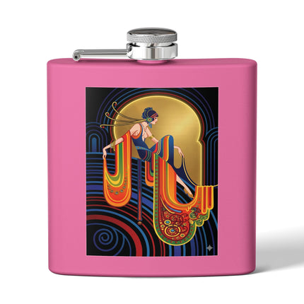Art Deco Muse Flask – Golden Radiance & Elegant Poise