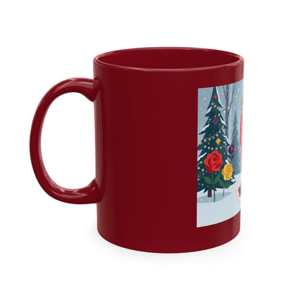 🏮🎄 The Winter Lantern Celebration Ceramic Mug – Art Deco Asian Christmas Elegance