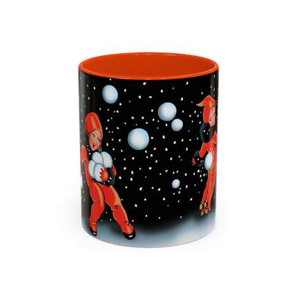 A Festive Snowball Toss Colorful Mugs (11oz, 15oz)