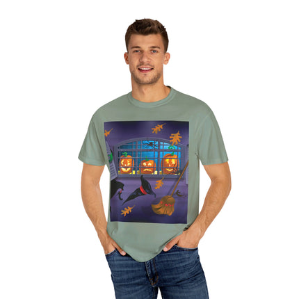 Whimsical Halloween Mischief Unisex Garment-Dyed T-shirt