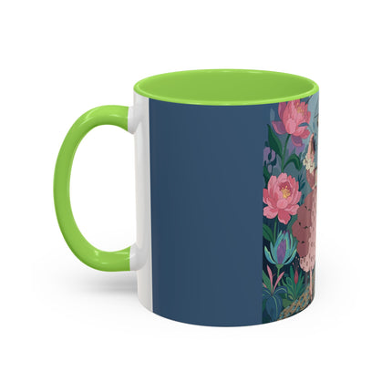 The Ladies And The Enchanted Macaw Colorful Mugs – Art Deco Botanical Elegance