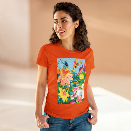 Blooming Paradise Women's Midweight Cotton Tee