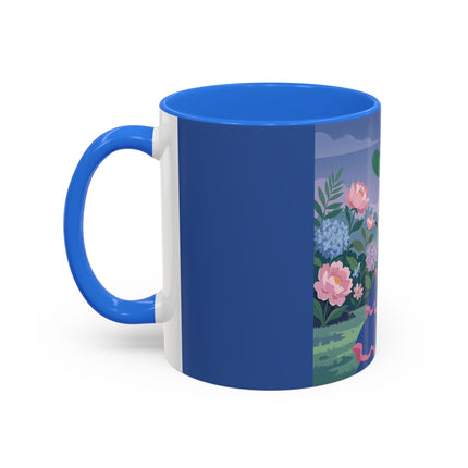 The Lady Of The Garden Stroll Colorful Mugs – Art Deco Botanical Elegance