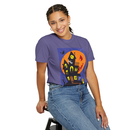 Halloween Night at the Haunted House Unisex Garment-Dyed T-shirt