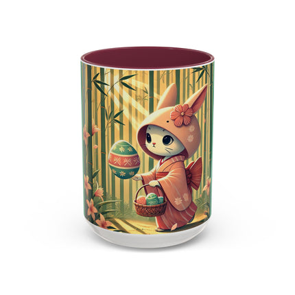 Geisha Kitten’s Easter Stroll Colorful Mugs (11oz, 15oz)