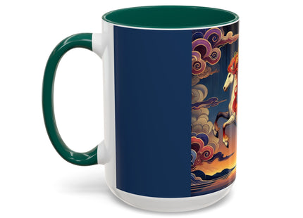 Flame-Winged Horse at Sunset Colorful Mugs (11oz, 15oz)