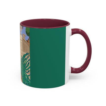 The Peacock's Admiration Colorful Mug (11oz, 15oz) – Rococo Elegance, Peacock Beauty & Garden Charm