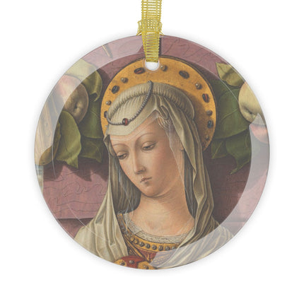 Madonna and Child by Carlo Crivelli Glass Ornament