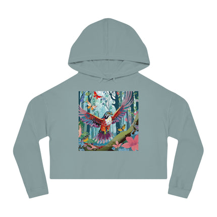 A Colorful Raptor Women’s Cropped Hooded Sweatshirt