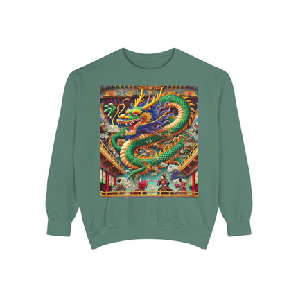 Tibetan Dragon Over Kabuki Duel Sweatshirt