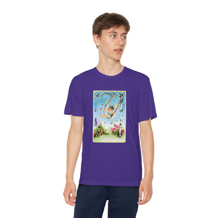 Spring Fairy's Floral Swing Youth Competitor Tee – Garden Magic & Whimsical Adventure
