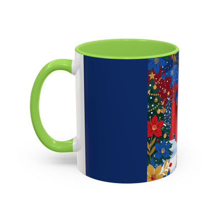 🎭❄️ The Christmas Masquerade Lady Colorful Mug – Art Deco Holiday Fantasy
