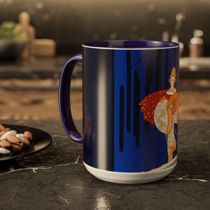 Celestial Melody Colorful Mug (11oz, 15oz) – Musical Grace, Starlit Beauty & Art Deco Elegance