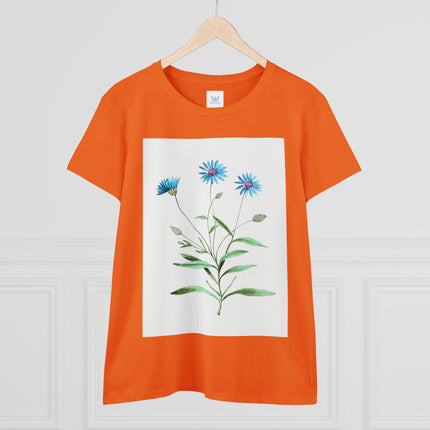 Blue Strawflower by Anselmus Boëtius de Boodt Women's Midweight Cotton Tee