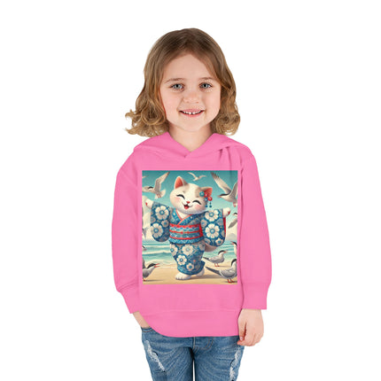 Geisha Kitten by the Seaside Toddler Pullover Fleece Hoodie