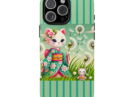 Geisha Kitten and the Dandelion Phone Cases