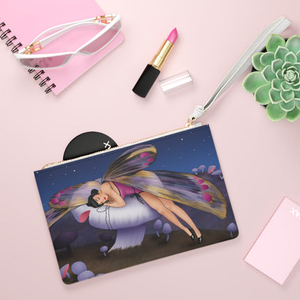 Slumbering Fairy on a Mushroom Clutch Bag
