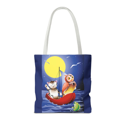 Children's Art Owl and Pussy Cat Tote Bag  (AOP)