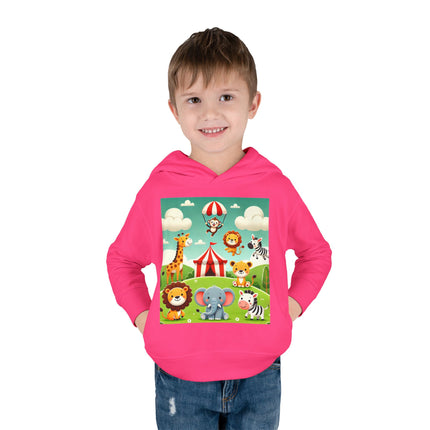Whimsical Circus Friends Toddler Pullover Fleece Hoodie
