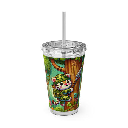 Stealthy Stripes Sunsplash Tumbler with Straw, 16oz