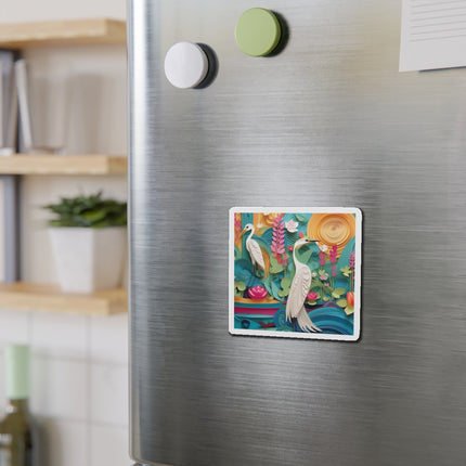Elegant Egret Oasis Die-Cut Magnets (4 Sizes)