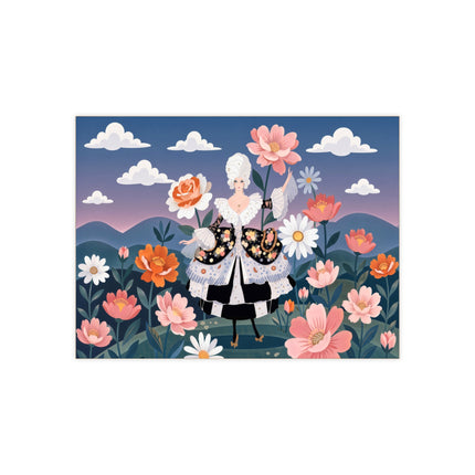 🌸🎀 The Grand Floral Promenade Ceramic Tile – Art Deco Fashion Fantasy