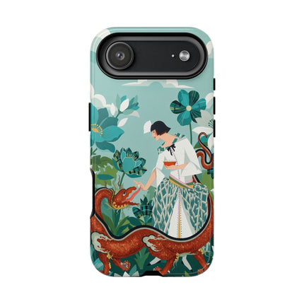 🐉🌿 The Dragon Keeper Phone Case – Art Deco Floral Fantasy