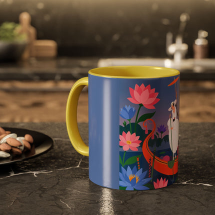 The Lady Of The Lotus Voyage Colorful Mugs – Art Deco Botanical Elegance