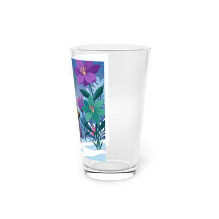🌹❄️ The Holly Rose Of Winter Pint Glass – Art Deco Christmas Garden