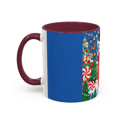 🦌🍬 The Lady Of The Peppermint Christmas Garden Colorful Mug – Colorful Art Deco Holiday Fantasy
