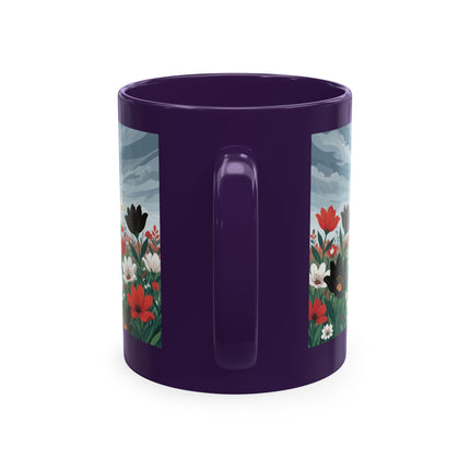 🌺☔ The Lady In The Stormy Flower Garden Ceramic Mug – Art Deco Fashion Elegance