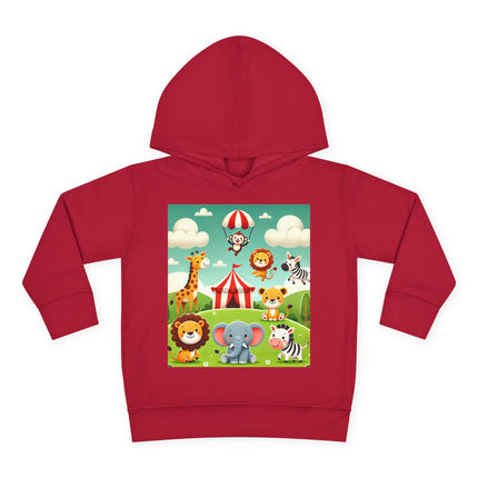 Whimsical Circus Friends Toddler Pullover Fleece Hoodie
