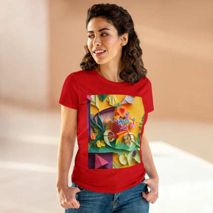 Origami Bicycle Women's Midweight Cotton Tee