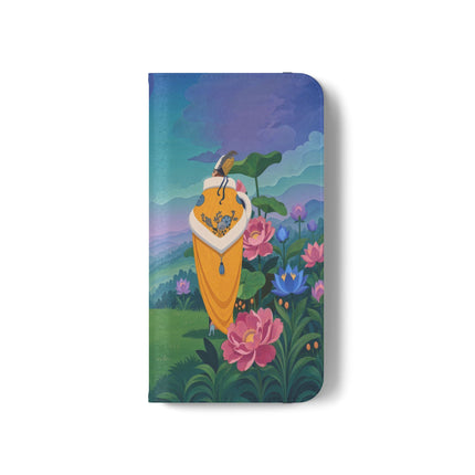 🌸🏔️ The Lady Of The Lotus Valley Flip Case – Art Deco Botanical Reverie