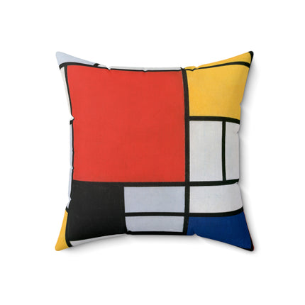 Composition with Red, Yellow, Blue, and Black by Piet Mondrian Spun Polyester Square Pillow