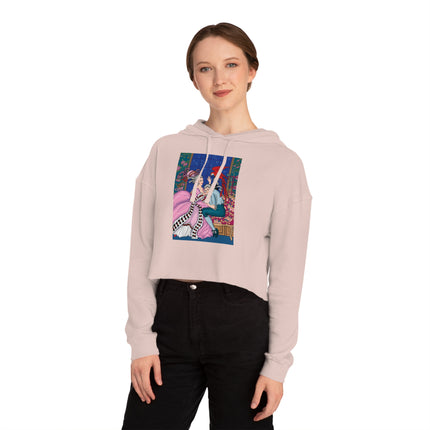 The Jealous Parrot by George Barbier Women’s Cropped Hooded Sweatshirt