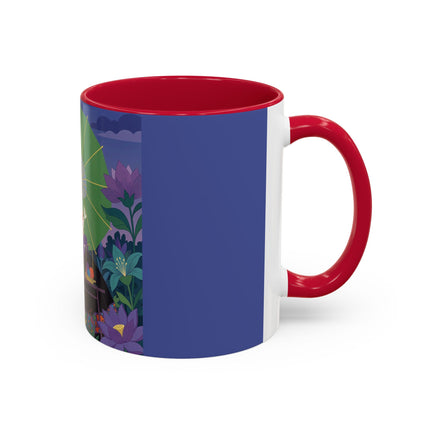 The Lady Of The Moonlit Needlework Colorful Mugs – Art Deco Crafting Elegance