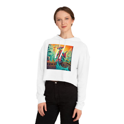 Skeleton Crew of the Misty Seas Women’s Cropped Hooded Sweatshirt