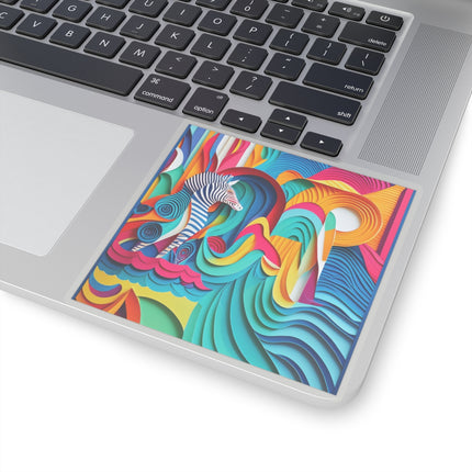 Surfing Zebra Kiss-Cut Stickers (4 Sizes)