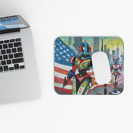 High Fashion Cyberpunk CIA Robots Mouse Pad, Rectangle