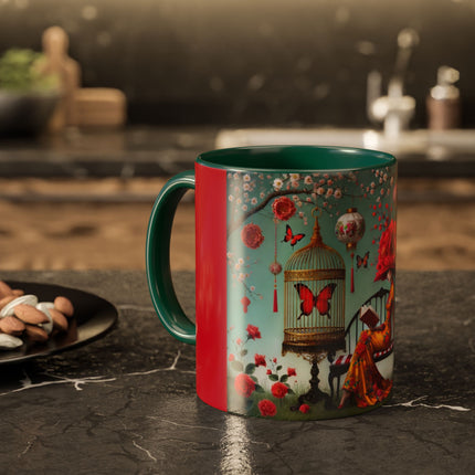 Reading in a Painted Garden Colorful Mugs (11oz, 15oz)