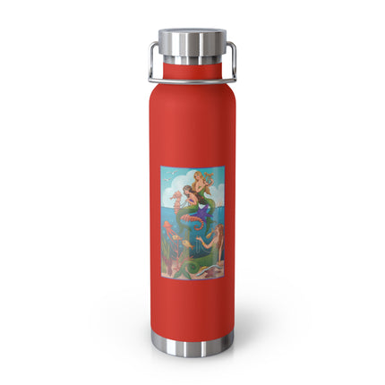 Three Mermaids with Strings of Pearls by Carlo Chiostri Copper Vacuum Insulated Bottle, 22oz