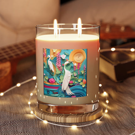 Elegant Egret Oasis Scented Candle - Full Glass, 11oz - The White Tea & Fig, The Lavender & Sage, and The Ocean Mist & Moss