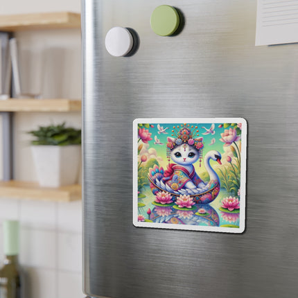 Geisha Kitten’s River Voyage Die-Cut Magnets (5 Sizes)