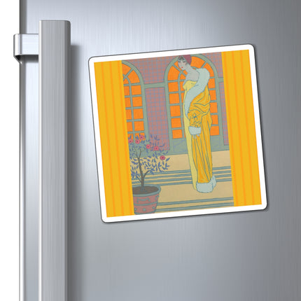 Sur Les Marches Du Jardin by Georges LePape Magnets (3 Sizes)