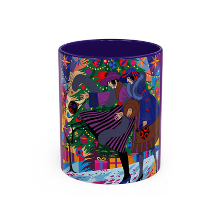 🎄✨ Christmas Among The Twinkling Trees Colorful Mug – Art Deco Holiday Fantasy